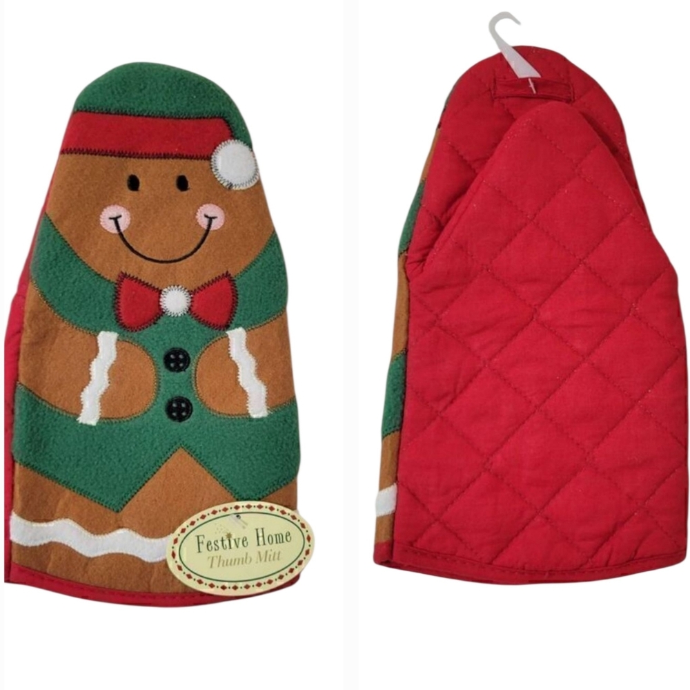 Ritz Festive Home Thumb Mitt Oven Mitt Gingerbread New Holiday Kitchen Gift
